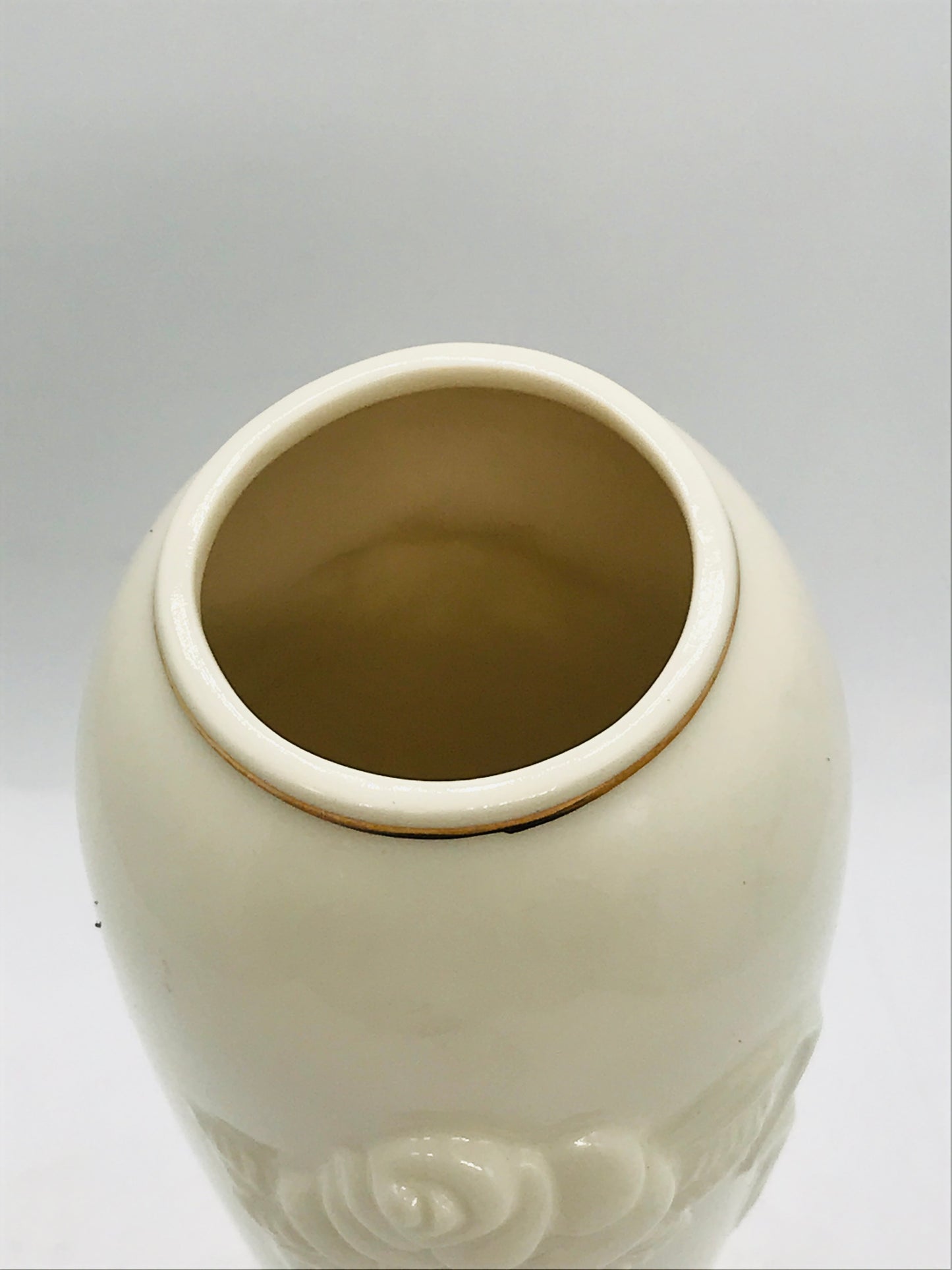 Lenox Bud Vase Ivory with Gold Trim 8" Vintage