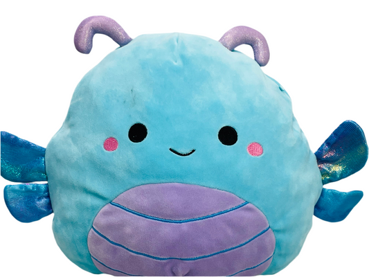 Squishmallows 10" Heather Teal Dragonfly LT WEAR / STAINING Freshly Laundered