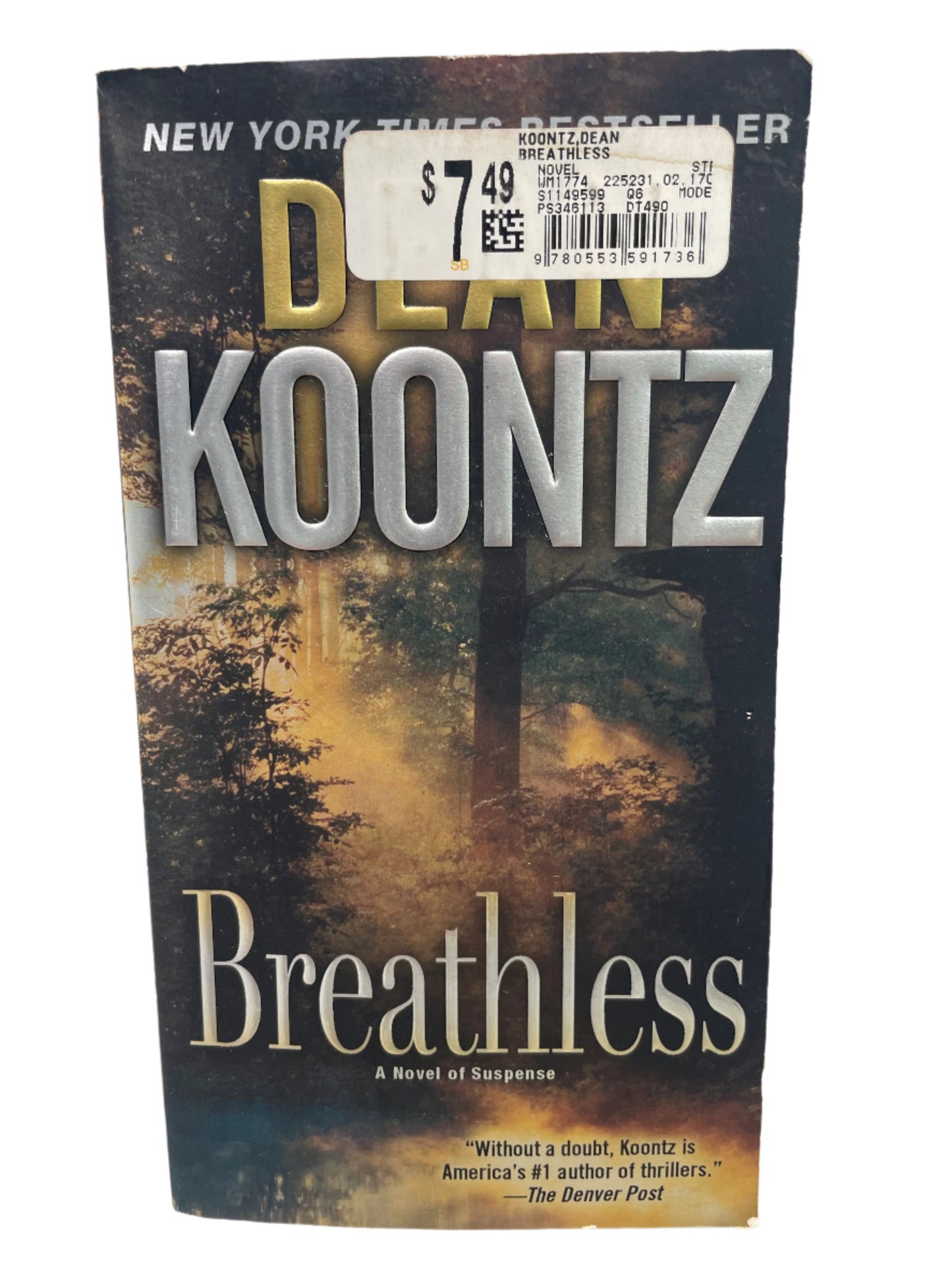 Dean Koontz Soft Cover BREATHLESS