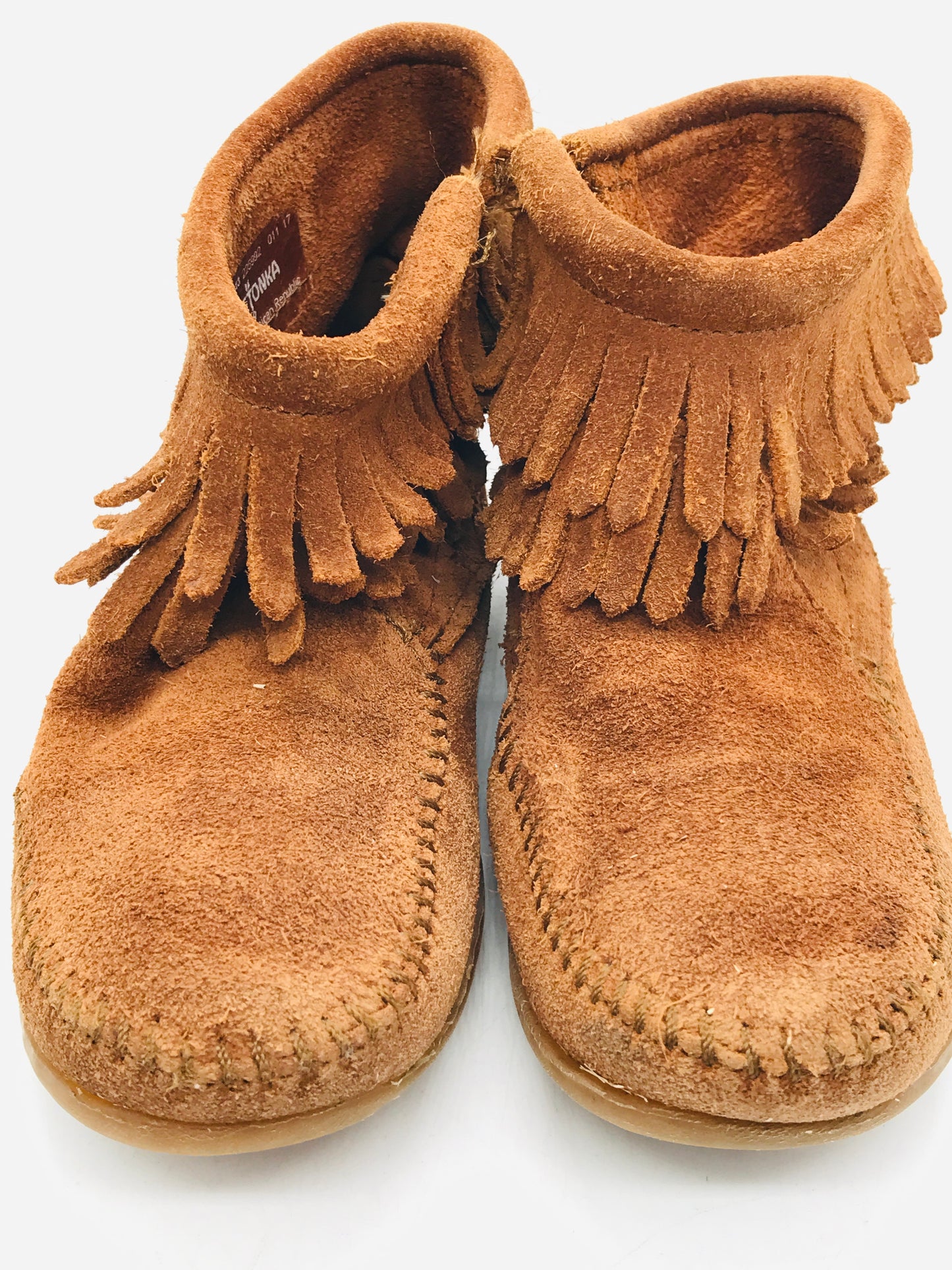 Minnetonka Brown Suede Moccasins Girls  13