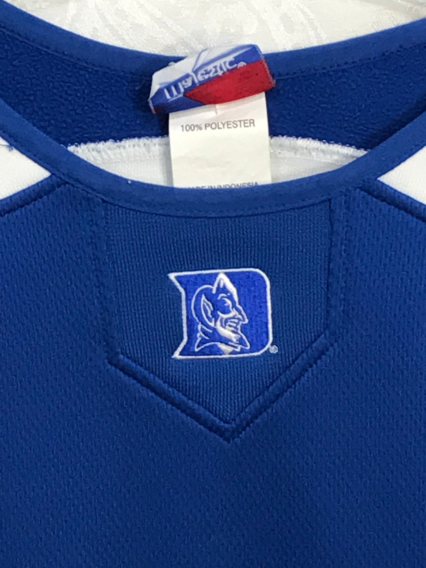 Majestic Embroidered Bluedevil Blue & White Sweatshirt Mens XL