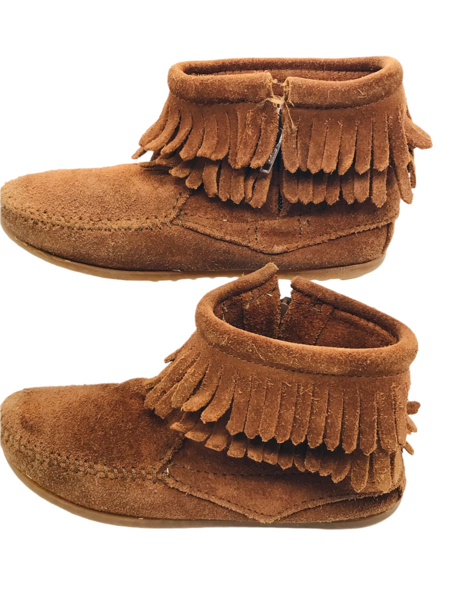 Minnetonka Brown Suede Moccasins Girls  13