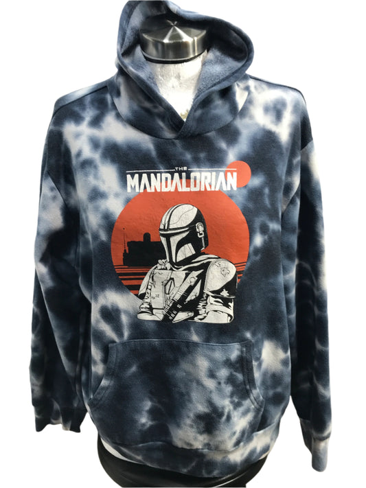 Star Wars The Mandalorian Hoodie Gray & White Tie Dye LT WEAR Ladies XL