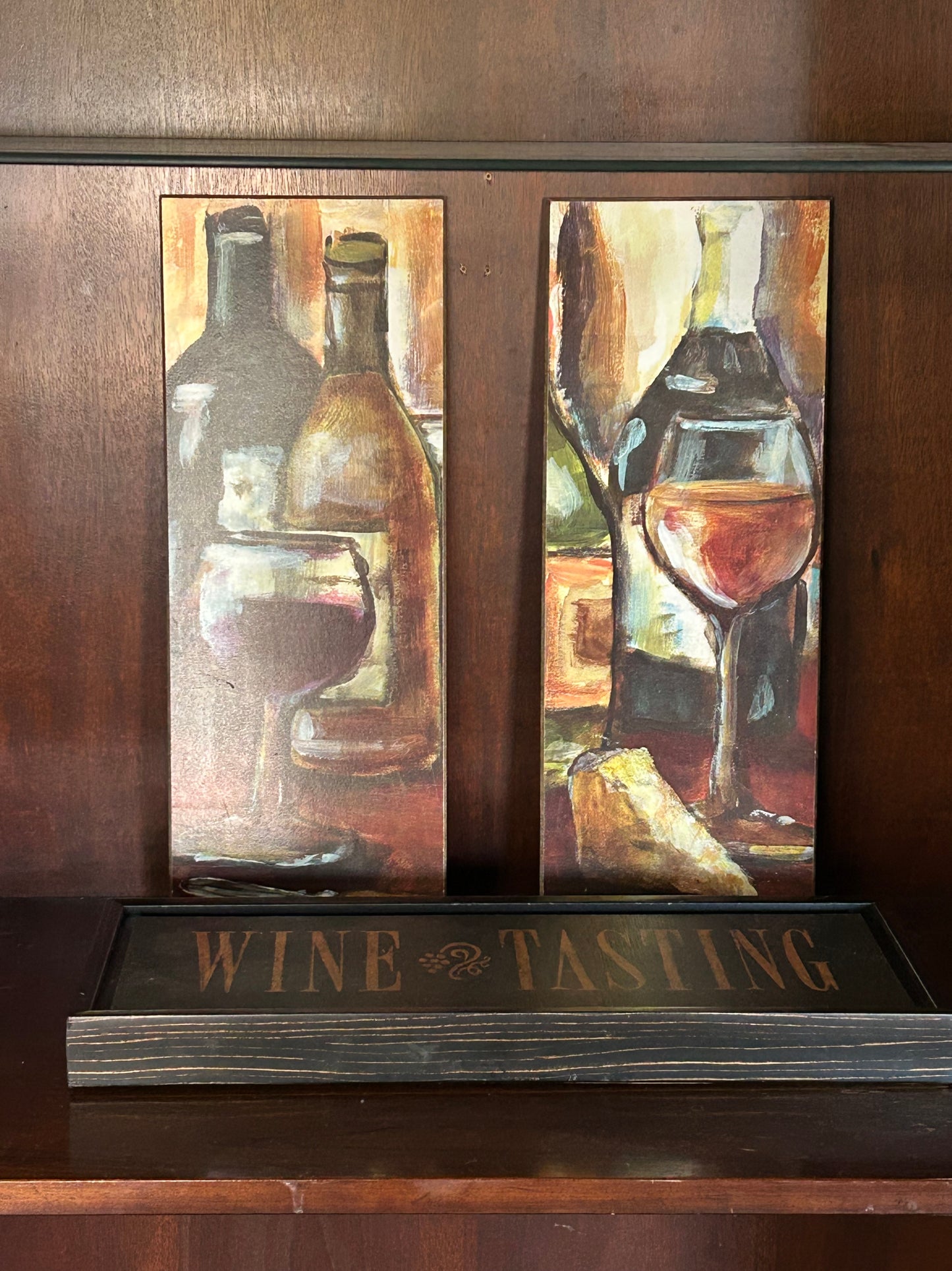 3 PC Wine Decor Wall Art 18" x 6"