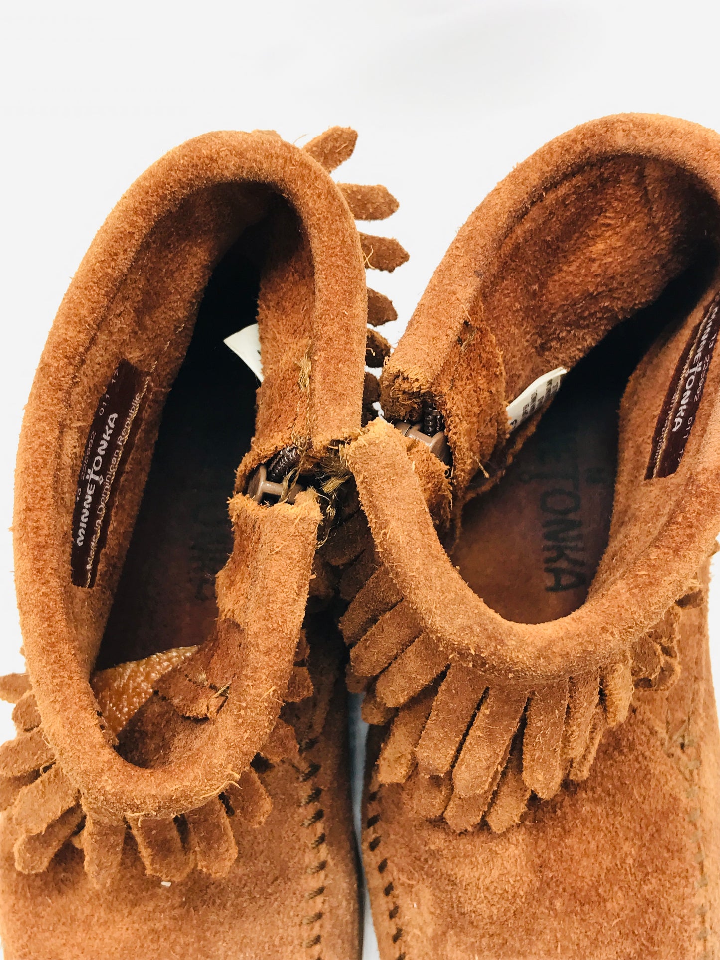 Minnetonka Brown Suede Moccasins Girls  13