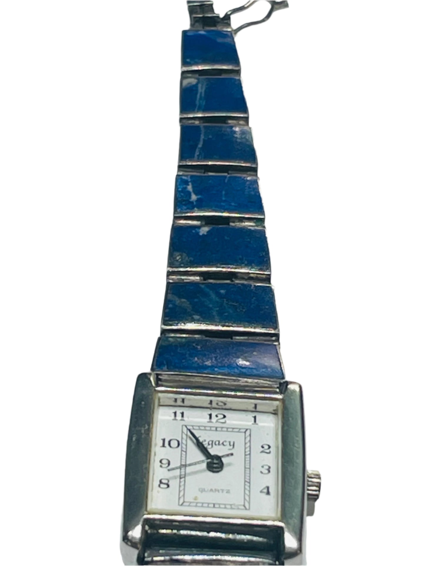 Sterling Silver 950 VINTAGE NON WORKING Watch Band Lapis Lazuli