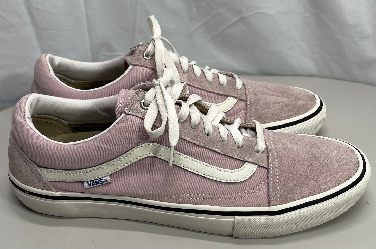 Vans Off the Wall Shoes Lace Up Lavender Purple Suede LT Staining Mens 12