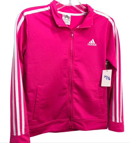 Adidas (LT STAINING) Hot Pink Light-Weight Zip Jacket Girls 14/16