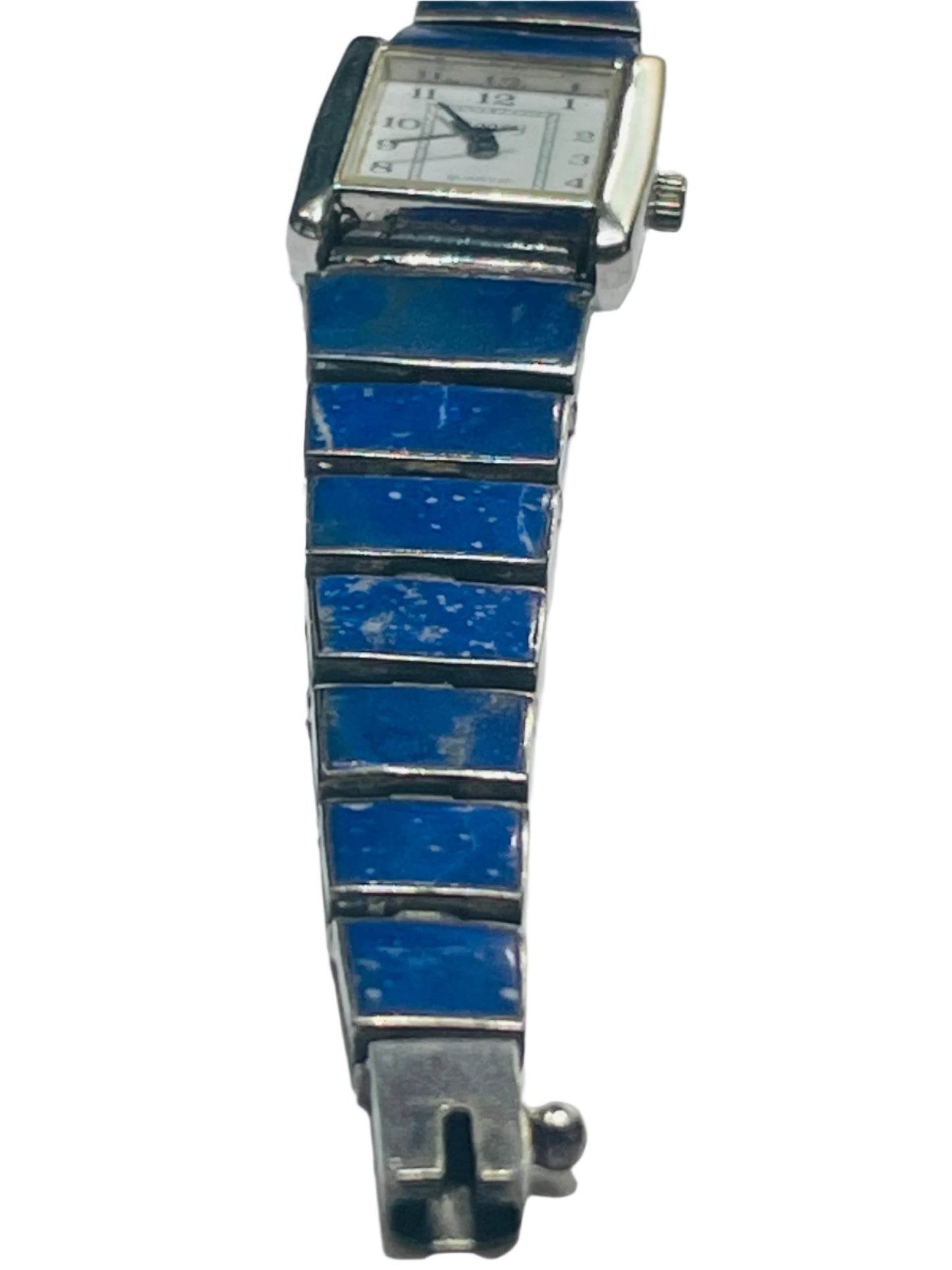 Sterling Silver 950 VINTAGE NON WORKING Watch Band Lapis Lazuli