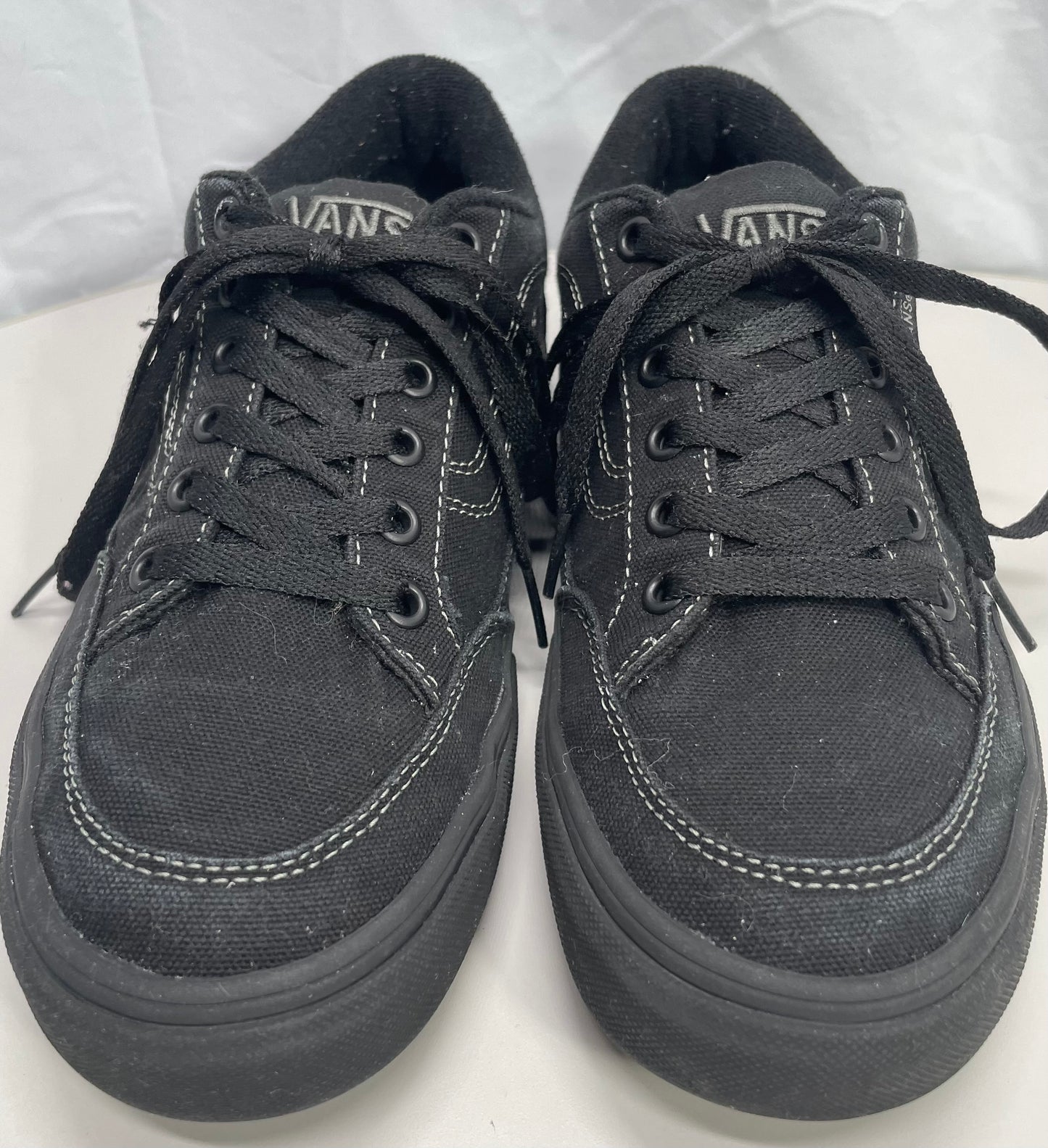 Vans Off The Wall Shoes Bearcat All Black White Stitching M 7.5 / W 9