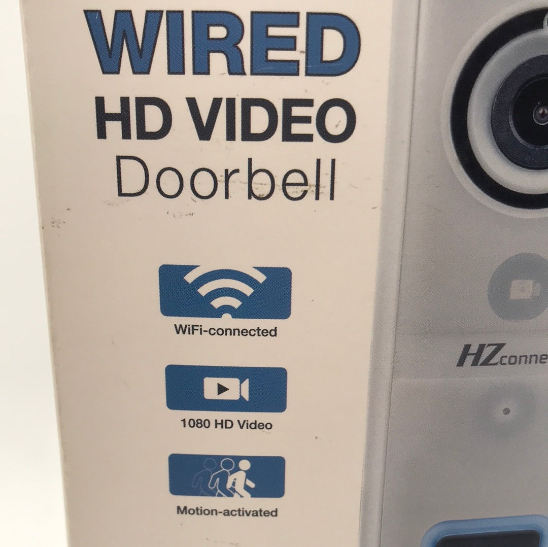 NEW OPEN BOX HZ Connect Wired Video Doorbell Wifi Google, Alexa