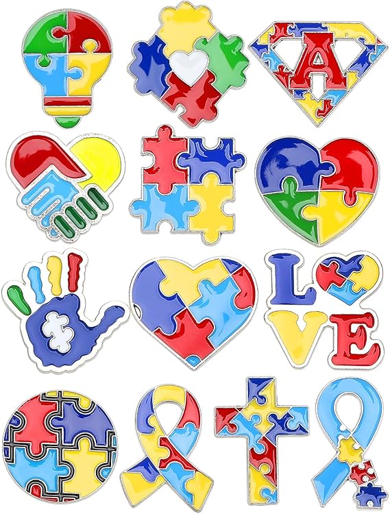 NEW! Autism Awareness Set: Large Backdrop Banner 70.8" x 43.3" + 96 pcs Enamel Pins