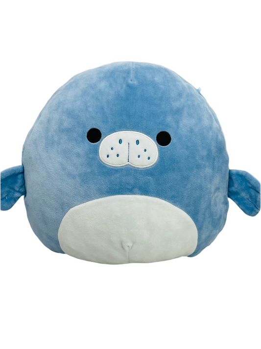 Squishmallows 12" Maeve Blue Manatee LT WEAR / STAINING Freshly Laundered