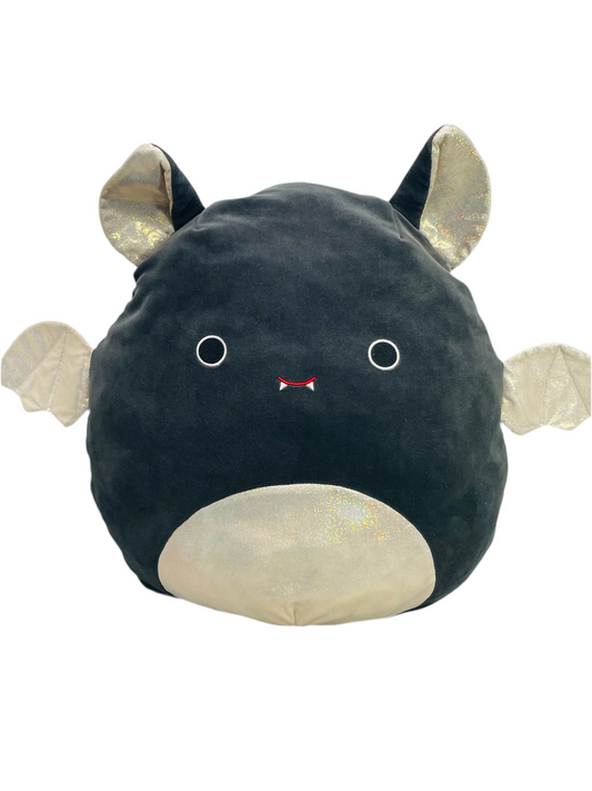 Squishmallows 16" EMILY Large Black Bat with Sparkle Tummy and Ears LT WEAR Freshly Laundered