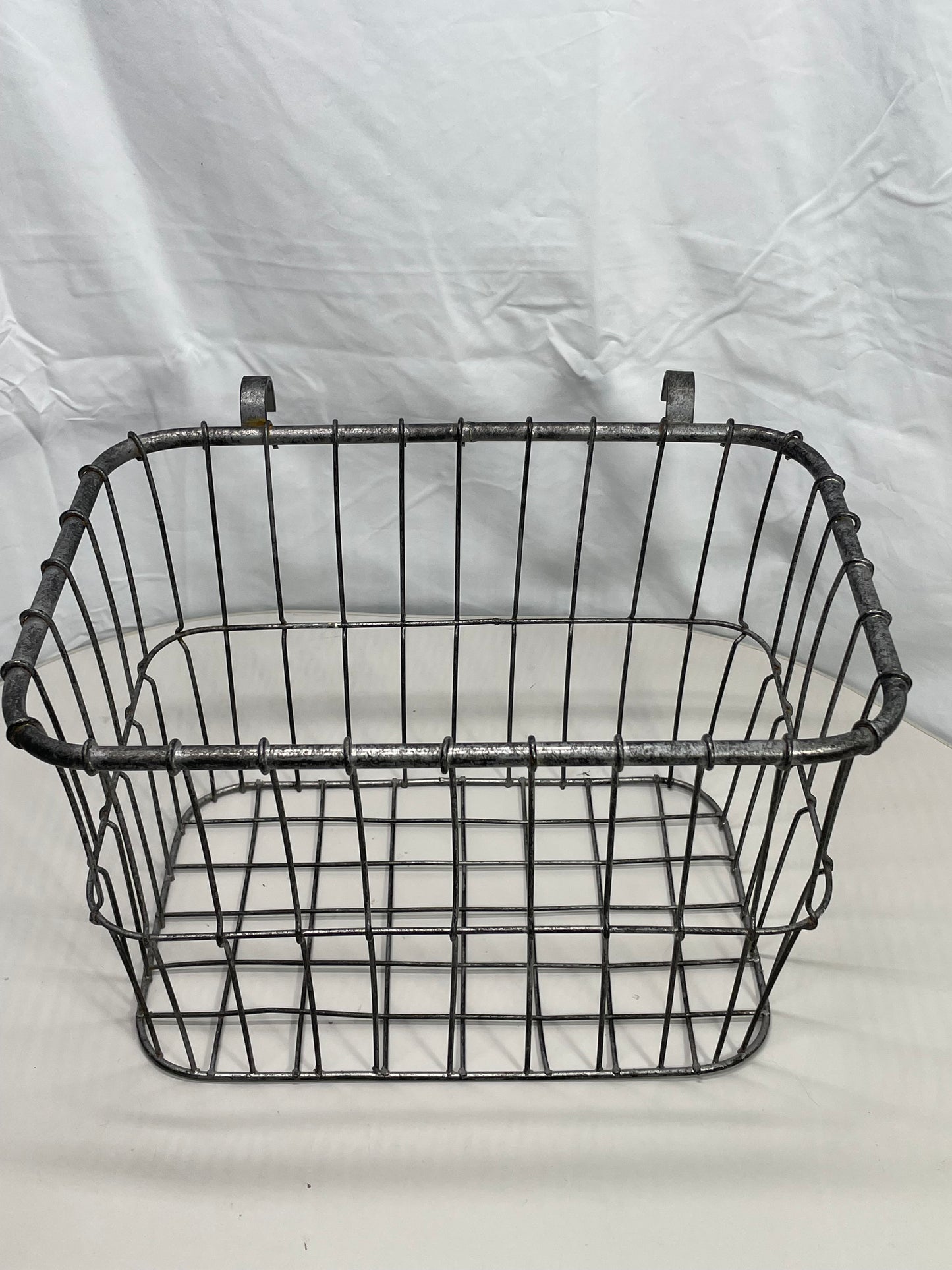 2 PC Hanging Basket Set Galvanized Metal LT Rusting 12" x 8" x 8"