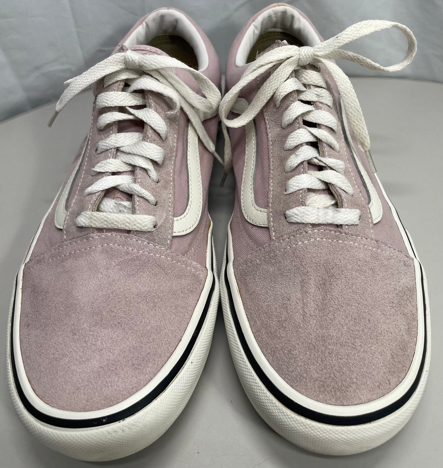 Vans Off the Wall Shoes Lace Up Lavender Purple Suede LT Staining Mens 12