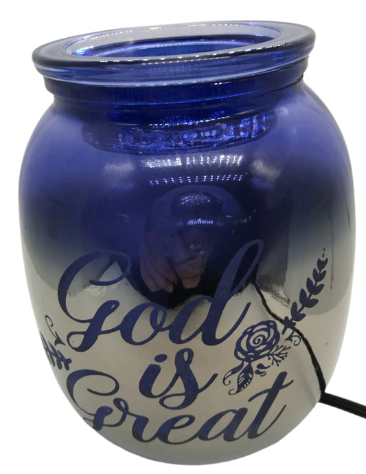 TESTED Scentsy "God is Great" Blue Iridescent Scensy Warmer