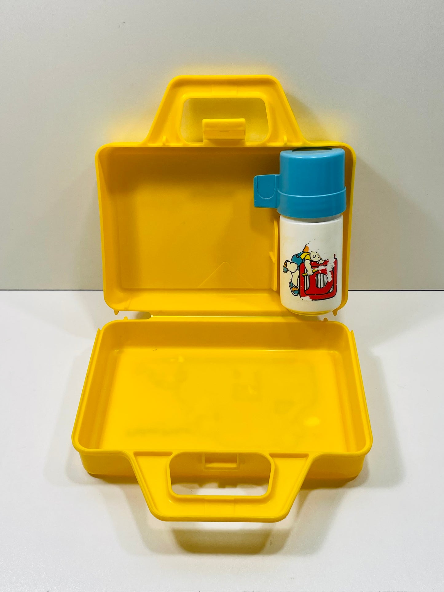 Vintage Toy 1979 Fisher Price Toy Lunch Box Yellow with Thermos