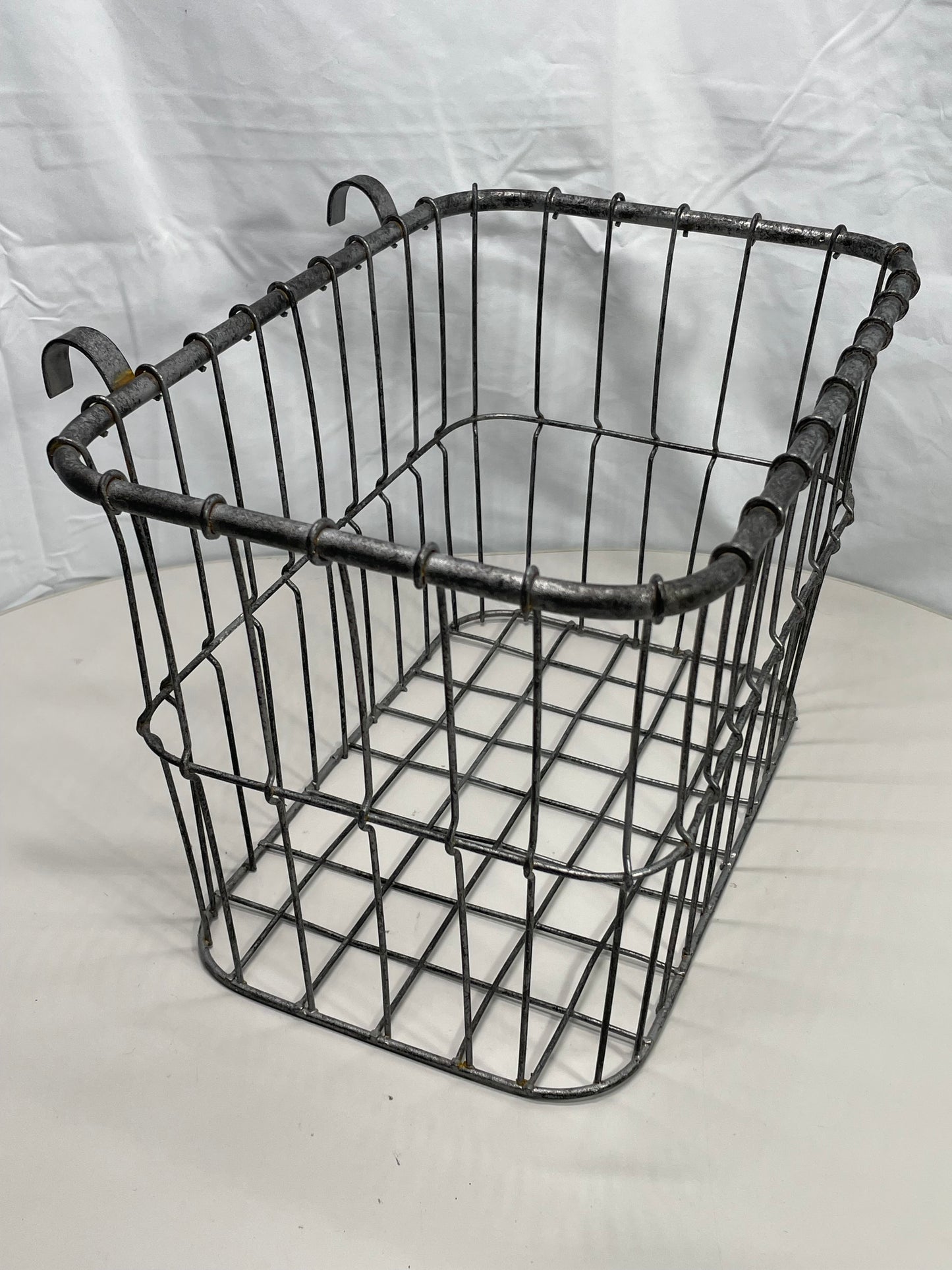 2 PC Hanging Basket Set Galvanized Metal LT Rusting 12" x 8" x 8"