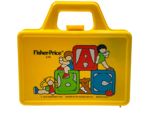 Vintage Toy 1979 Fisher Price Toy Lunch Box Yellow with Thermos