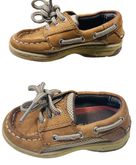 Sperry SHOW WEAR Brown Leather Loafer Shoes Boys 6M