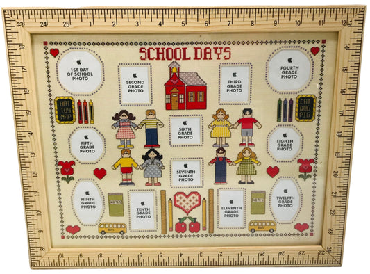 Vintage Silverwood Products School Days K-12 Picture Frame 15.5" x 12.5