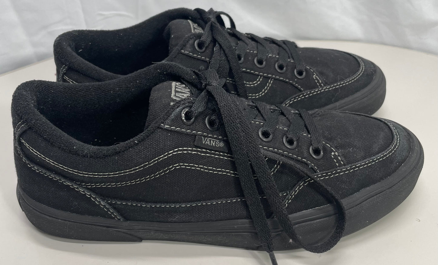 Vans Off The Wall Shoes Bearcat All Black White Stitching M 7.5 / W 9