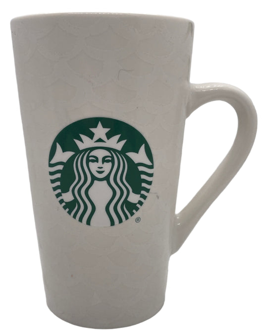 Starbucks SCUFFING White Etched Mermaid Scale Mug 16 oz