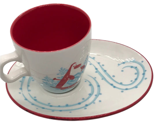 Starbucks 2007 Snowman 6oz Cup and Saucer Set