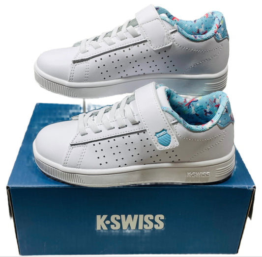 K-Swiss Shoes Court Casper White Unicorn Accent Girls 12.5