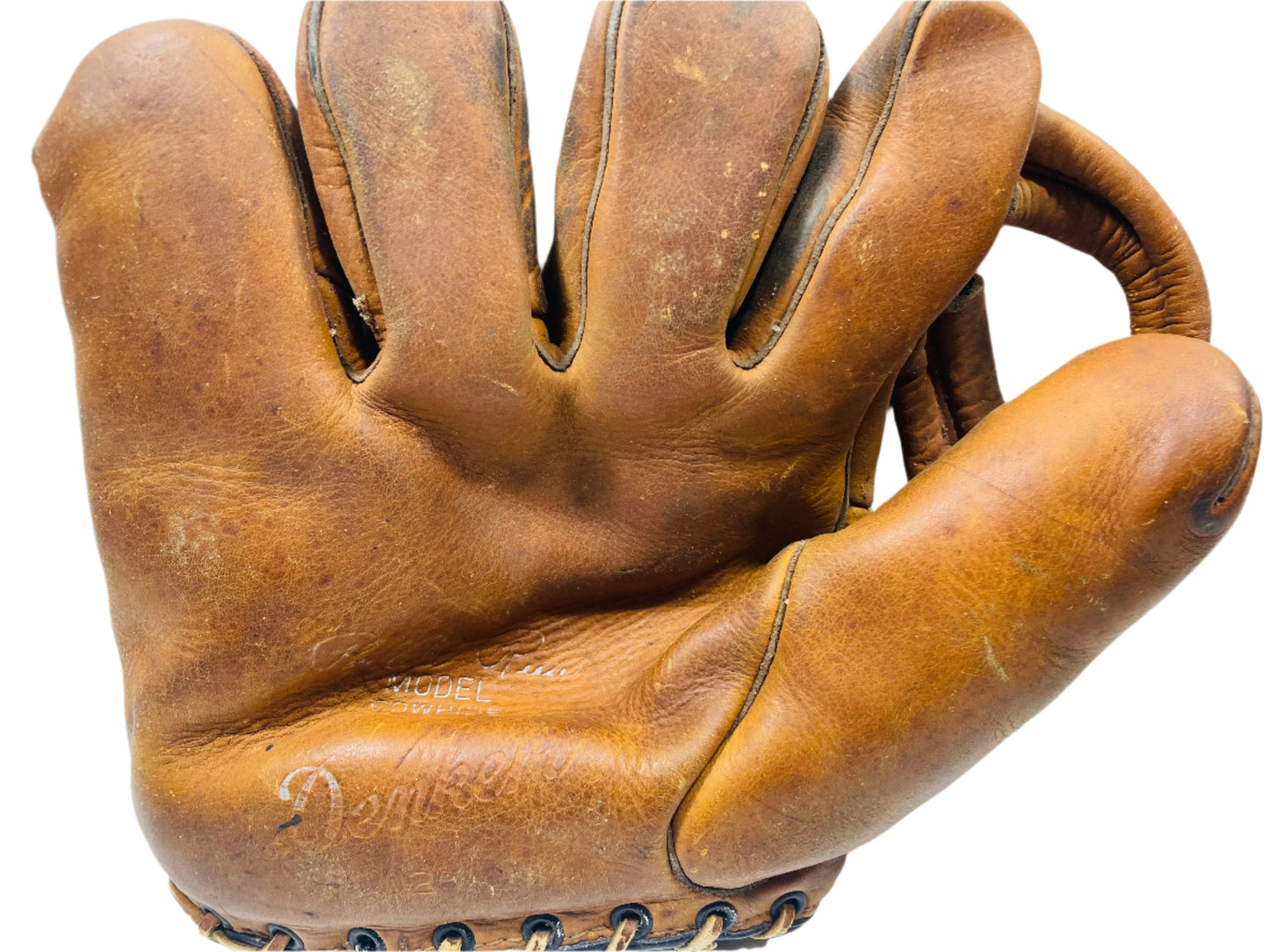 VINTAGE Denkert Pee Wee Reese Cowhide Baseball Glove Mitt