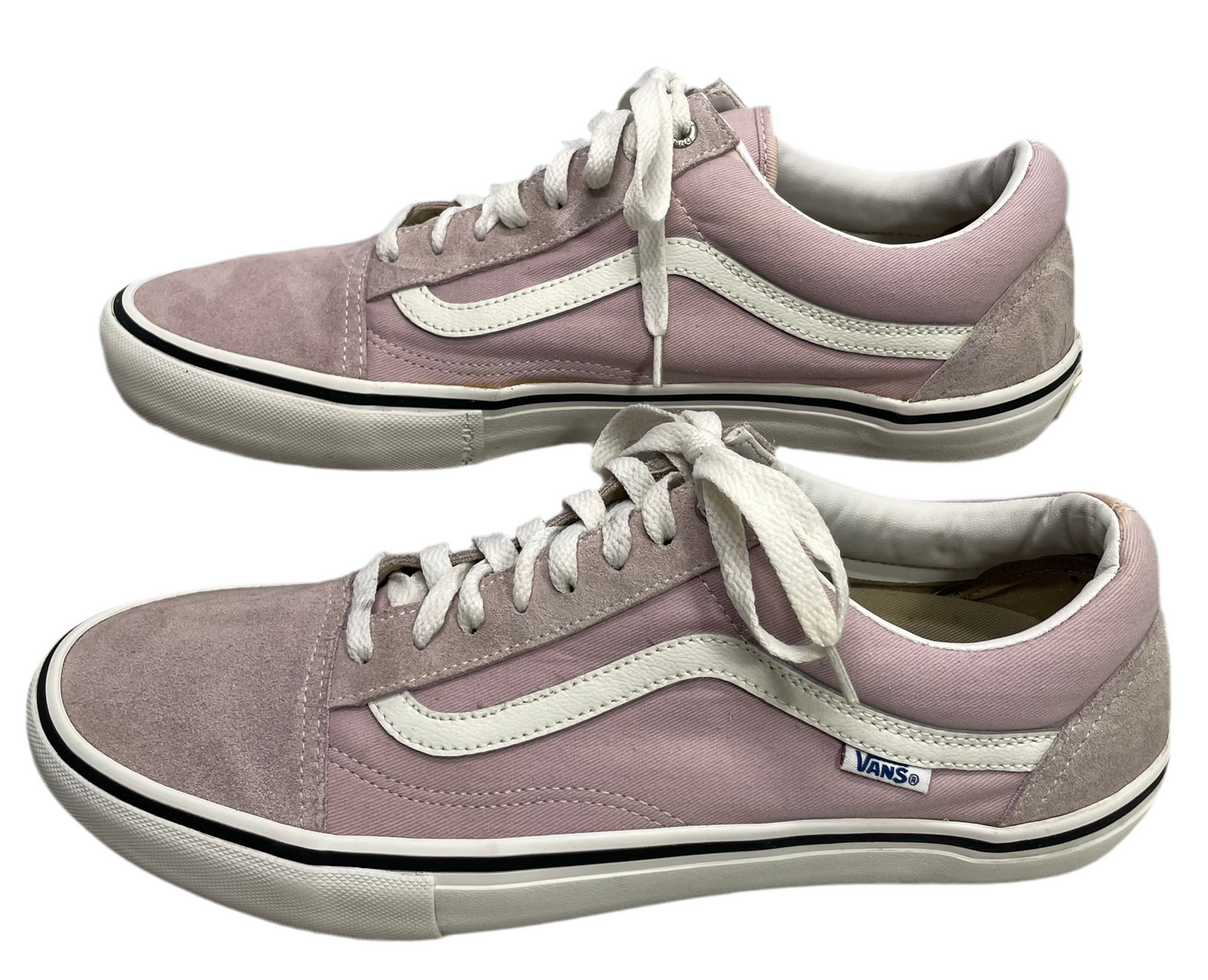 Vans Off the Wall Shoes Lace Up Lavender Purple Suede LT Staining Mens 12