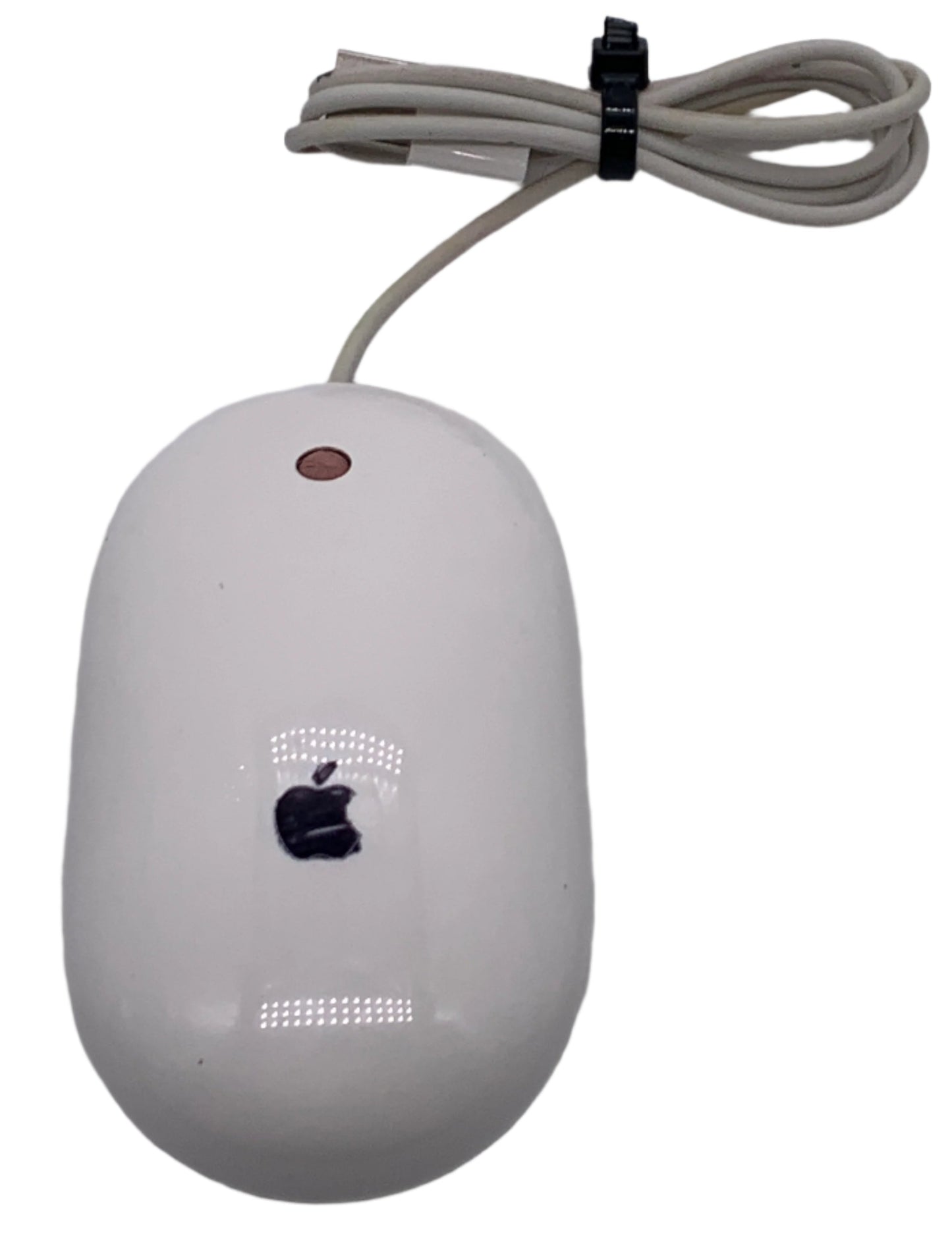 TESTED Apple Wired Mouse A1152 White SHOWS WEAR Red Trackball