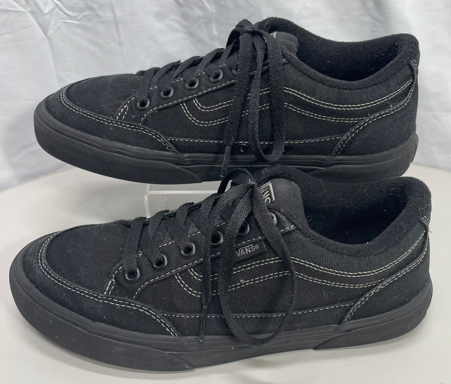 Vans Off The Wall Shoes Bearcat All Black White Stitching M 7.5 / W 9