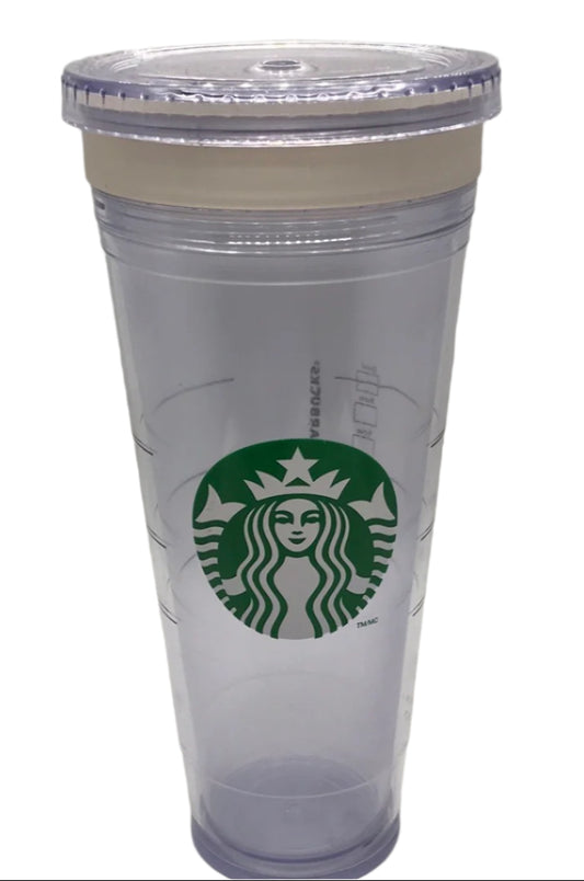 Starbucks 2011 Double Wall Clear Tumbler 24oz  No Straw