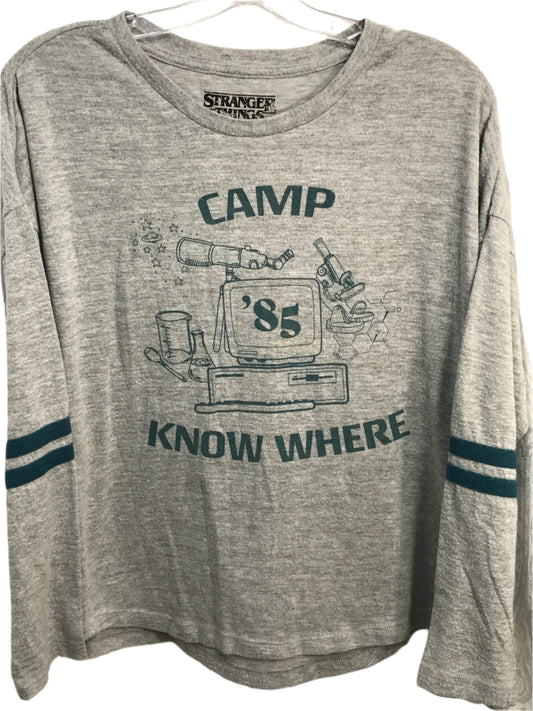 Stranger Things Gray "Camp Know Where '85" Shirt Ladies M