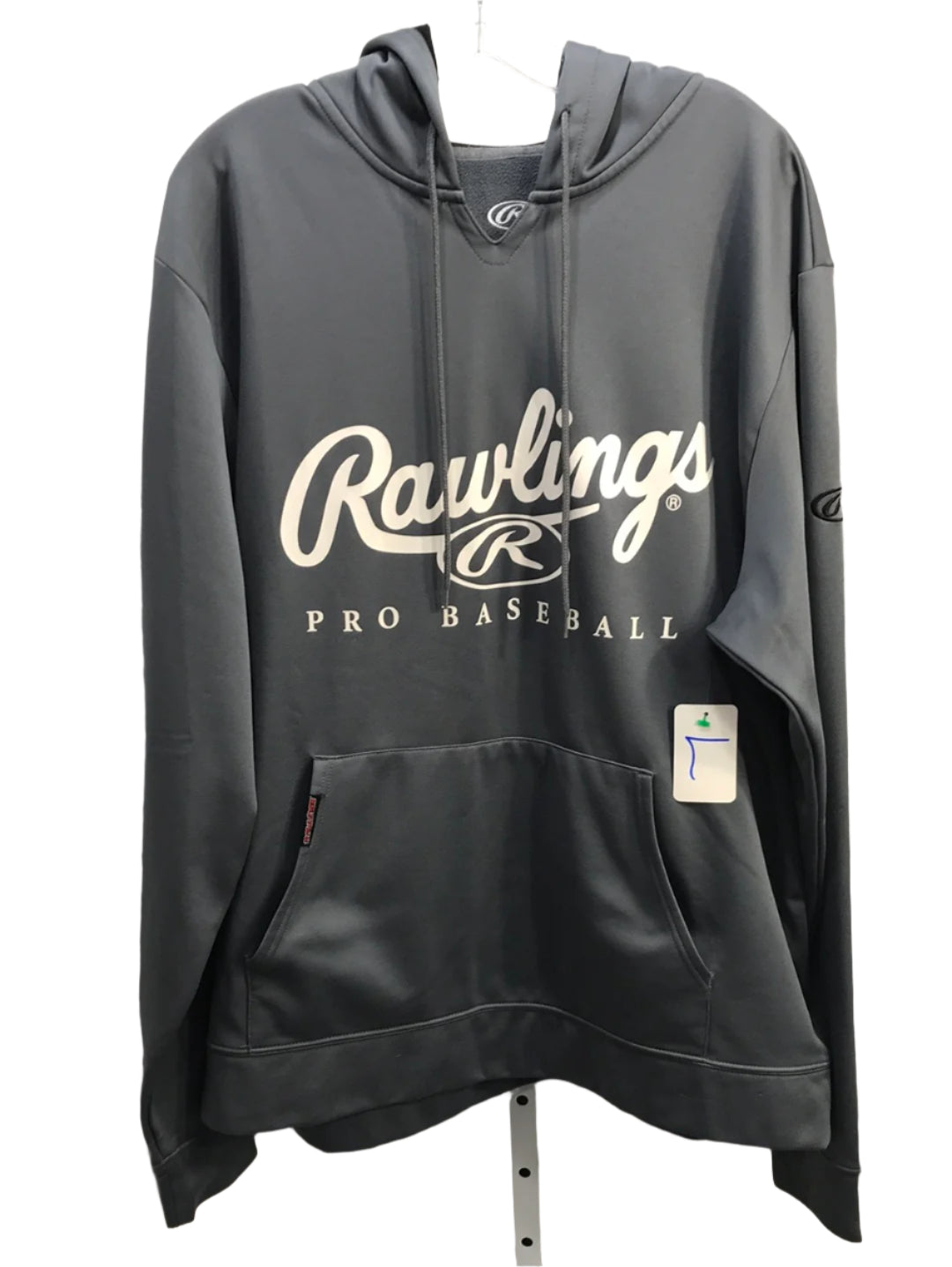 Rawlings Grey and White Pro Baseball Hoodie Mens L