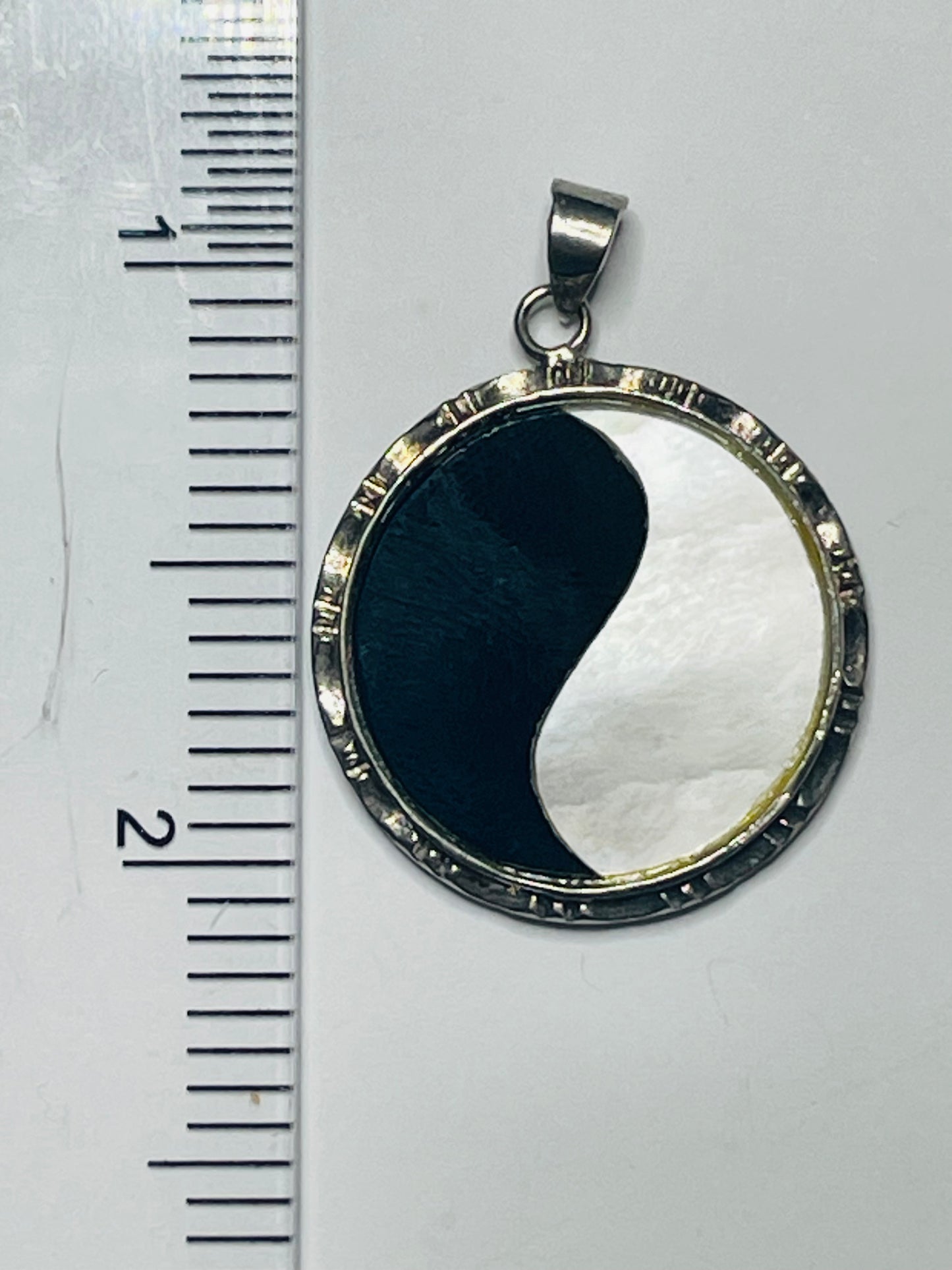 Sterling Silver 925 Necklace Pendant Yin and Yang