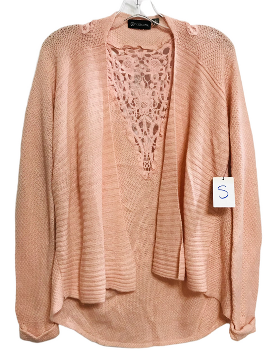 Versona Pink Cardigan Shawl Sweater Ladies S