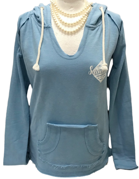 Coconut Creek Blue "Savannah Georgia" Lightweight Hoodie Ladies S