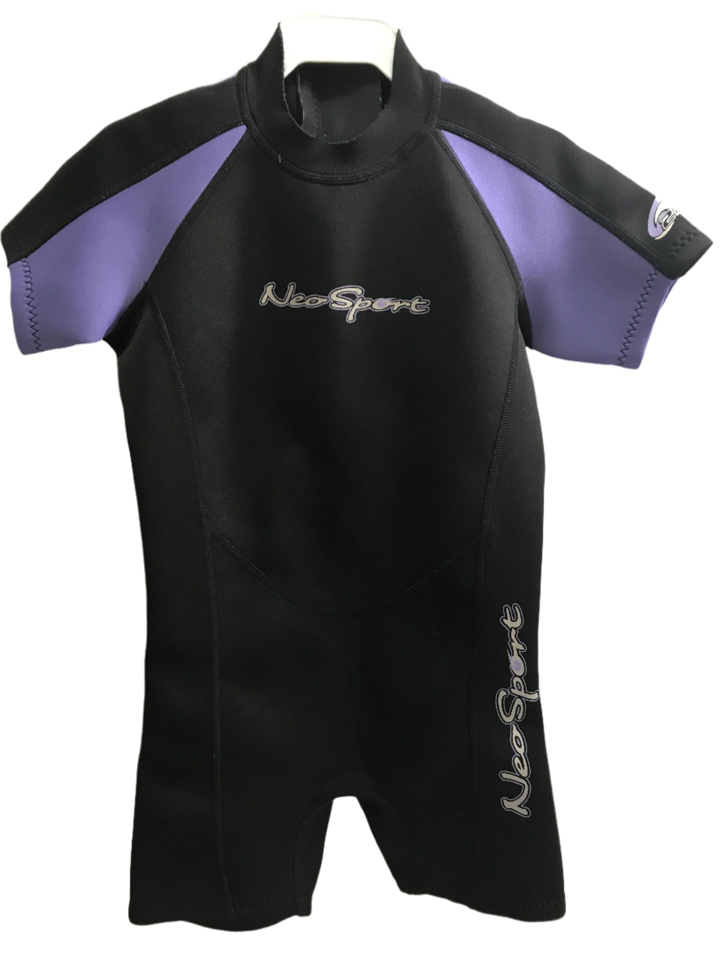 Neosport Black / Purple 2mm Back Zip Shorty Wetsuit Youth 6