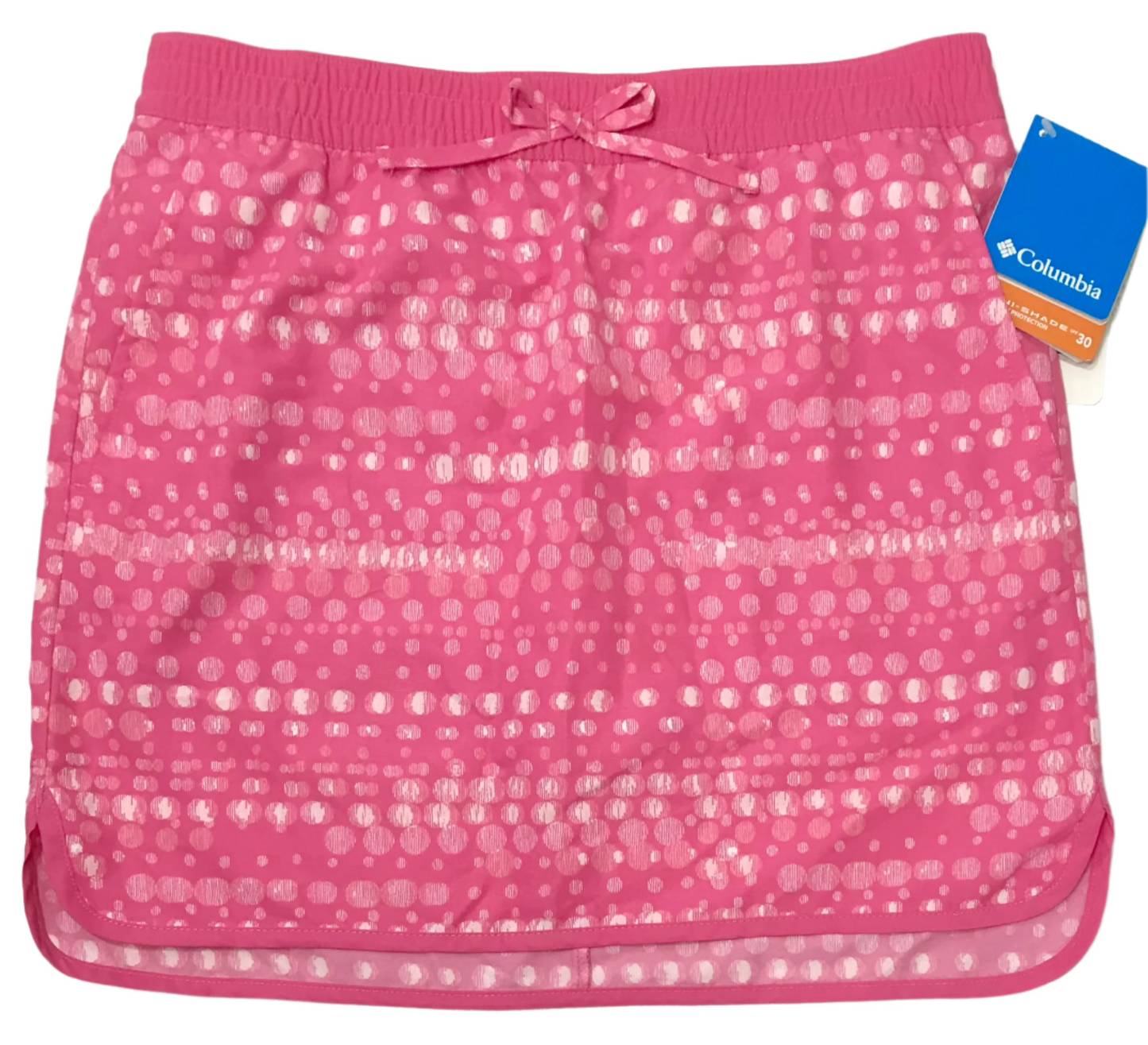 NEW Columbia Pink and White Omni-Shade Sun Protection Skort Girls L 14/16