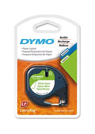 NEW! Dymo Letra-Tag 2 Pack Paper Label Refill WHITE